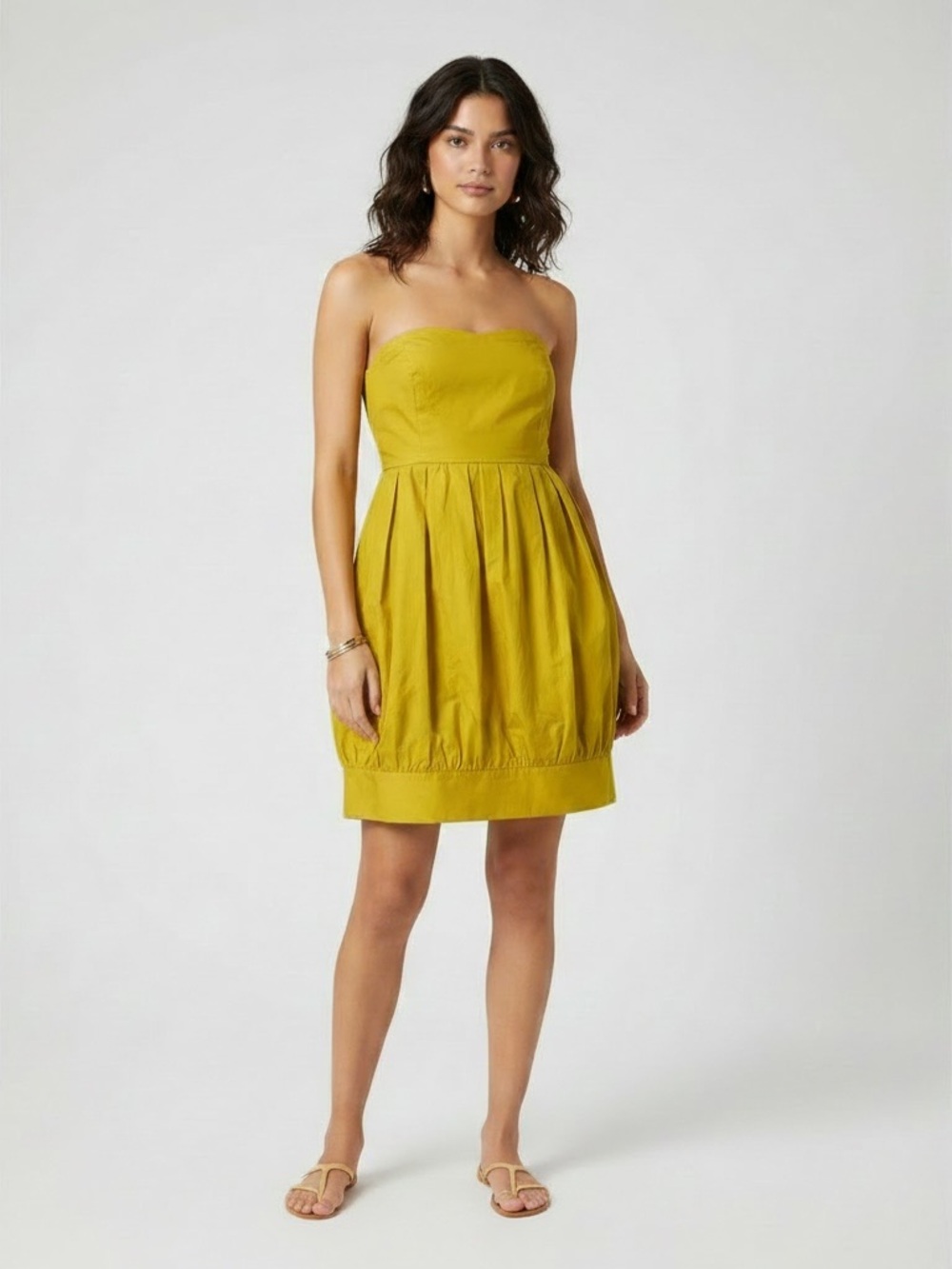 Zara | 2000’s yellow cotton tube dress mini sundress size medium